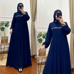 REALPICT COD DRESS / GAMIS NAYLA LD 110 PB 140 APLIKASI PAYET BAHAN CERUTY PREMIUM LD TERBARU TERMURAH TANGAN PERTAMA KONVEKSI