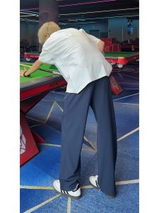 Trendy Ice Silk Mens Summer Thin Straight Leg Sport Pants Quick Dry Wide Leg Casual Trousers Cleanfit Low Waist Long Pants