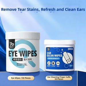 7o | Tear Stain & Eye Discharge Remover Wet Wipes for Pets