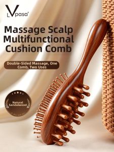 LVpasa | Dual-Faced Meridian & Scalp Massaging Womens Hair Smoothing Air-Cushioned Comb
