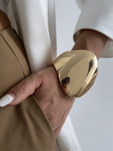 Ingemark 4 รูปแบบยุ้ย Punk Smooth Big Chunky เปิดกําไลข้อมือผู้หญิงฤดูใบไม้ผลิสีสร้อยข้อมือผู้ชายเครื่องประดับ