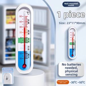 deli | High Precision Deli Refrigerator Thermometer Hygrometer Indoor Outdoor Temperature Humidity Gauge ABS Material 0°~50° Scale