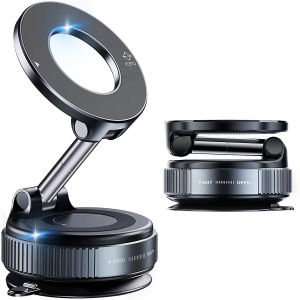 2026 New Magnetic Car Phone Holder - Vacuum Suction Cup Phone Mount 360° Adjustable Durable Metal Stand for iPhone & Android
