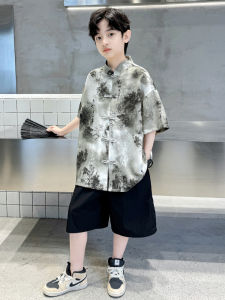 Boys Han Dynasty Summer Short Sleeve Thin Suit Chinese Fad Kids Improve Tang Suit Boys Chinese Style Ancient Costume Two-piece Set