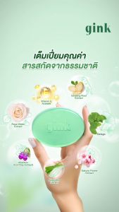 (โปร 1แถม1) สบู่หน้านุ่มหน้าใส สบู่ใบแปะก๊วย กิ๊ง (GINK) Gink Brightening and Gingko Natural Soap ไอเท็มลับผิวหน้าเนียน นุ่ม สวย ใส อ่อนวัย จากสารสกัดธรรมชาติ