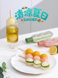 Ais bola acuan Tanghulu ais kiub dulang Ice Ball Mold Tanghulu Ice Cube Trays Ice Lolly Ice Making Mold with Straw 雪糕模具