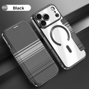 Leather Flip Magnetic Case for iPhone 17 Air Promax 16 Pro Max 15 Plus 14 13 12 Wallet Wireless Charging Card Slots Phone Cover