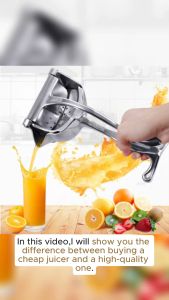 Premium Stainless Steel Manual Fruit Juicer - Portable Kitchen Squeezer for Citrus & Vegetable Extractor