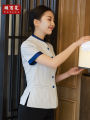 High-End Cleaning Uniform Set for Women Short Sleeve Household Property Management Workwear Hotel Housekeeping Outfit. 