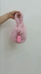 INS premium fur bag tas bahan bulu korea tas handbag dan selempang wanita tas plush lembut