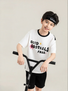 Funny Lettered Cotton T-Shirt for Boys