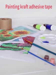 Starch Glue Eco Friendly Writable Wet Water Kraft Package Tape Kraft Paper Tape Water Activated Gummed Reinforced Adhesive Tape