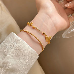 Butterfly Shaped Flashing Gold Dust Bracelet for Women Elegant Luxury Stacking Hand Jewelry Fresh out New Retro Style