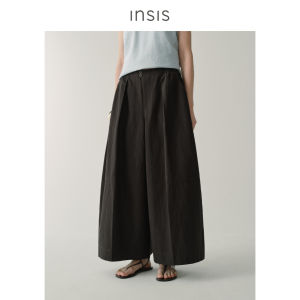 INSIS FEMME | Dense Color Woven Linen Cotton Summer New Chinese Style Relaxation Arc Wide Leg Pants