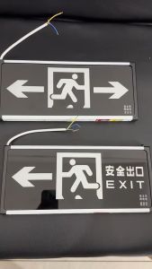 Emergency Lighting Safety Exit Sign Wall Stickers Non Plugged In Super Bright Evacuat Indicator Lamp