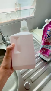 ขวดเติมน้ํายาซักผ้า 1000/2000มล ปรับผ้านุ่มต่างๆหรือเติมน้ํายาอื่นๆขวดสีขาวสไตล์นอร์ดิกความจุขนาดใหญ่แถมฝาและสติกเกอร