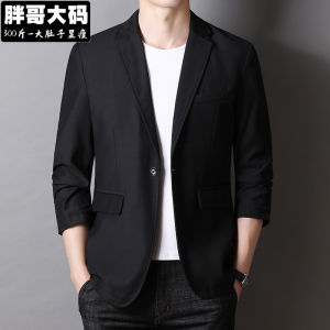 plus Size Casual Suit for Men Fat Leisure Business Formal Jacket Spring Fashion Urban Style Single Button Long Sleeve Polyester Fiber