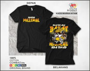 kaos distro bermotif pasukan milenial bahan cotton combed 24s kualitas dijamin katun murni bisa untuk pria dan wanita kain bandung