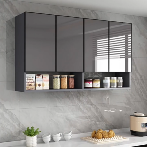 XUXU ตู้ ตู้ติดผนังอลูมิเนียมอัลลอยด์ ตู้เก็บของอเนกประสงค์ ตู้ครัวติดผนังจากอลูมิเนียม อเนกประสงค์ หลายชั้น มั่นคงมาก ตู้เก็บของในครัว สไตล์มินิมอล พื้นที่เก็บของขนาดใหญ่