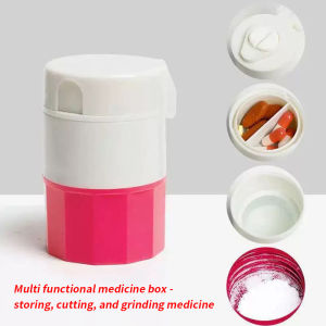 1 piece - Multi functional and convenient drug storage box - with functions such as storing drugs cutting drugs grinding etc