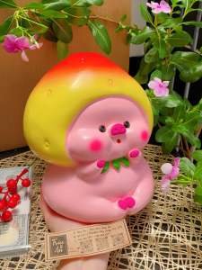 (21x16x17cm) 🍑 Bé Dâu Bé Đào - Mã SP 123 Heo đất thạch cao và sơn nước Ống tiết kiệm dễ thương handmade 100%