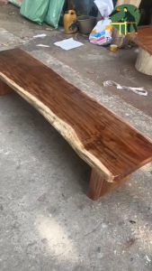 Ghế Băng Bàn Trà Dài Ngồi Bệt Trang Trí Decor Chân Gỗ Nguyên KhốiTự Nhiên