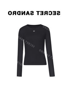 Elegant Long Sleeve T-Shirt Womens Base Shirt Autumn French Style Small Fragrance Wind Inner Wear Top with Butterfly Knot