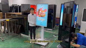 32 INCH Portable / Rotatable / Movable Advertising LCD Information Poster Display Digital Signage ( Touch / Non Touch)