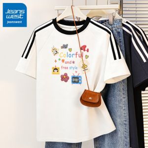 Jeanswest | Navy Stripe Cotton Short Sleeve Tee Women