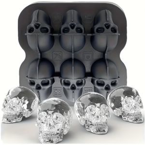 Silicone Skull 3D Flexible Ice Cube Trays Ice Ball Mold For Freezer Whisky BPA Free Ice Tray Horror Skull Head Cocktail Ice Ball