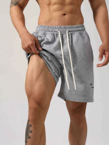 JIANSHENSHIJIAJIANSHEN | Korean Style Loose Large Size Ripped French Terry Cotton Sports Shorts
