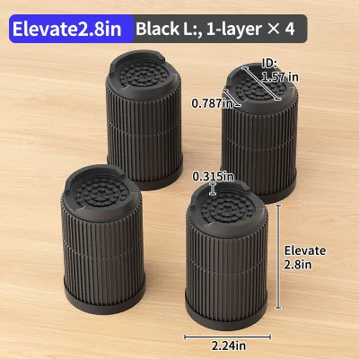 Multi-Purpose Round Furniture Risers | Non-Slip Quiet & Moisture-Proof Height Extenders for Beds Sofas Tables