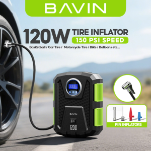 BAVIN PC1159S 12V Portable Digital Tire Inflator 150 PSI High Speed Air Compressor for Car Motor Bike & Sports Balls