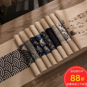 Table Runner Chinese Zen Tea Ceremony Cotton Linen Tea Mat Linen Tea Table Fabric Japanese Style Tea Mat Tea Room Tea Table Cloth Long Cloth