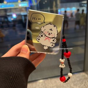 Cute Little Dog Mirror Pattern Phone Case Foldable Protective Shell for Xiaomi Mixflip2 Oppo Find N3 Zflip765 Huawei Pocket2 Honor Magic V Flip2