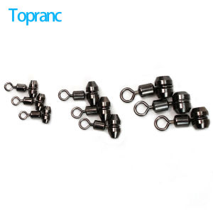 Topranc 12Pcs Rolling Swivels 8-shaped Ring for Saltwater Freshwater Fishing Tangle-Free Smooth Fishing Connector Accessories