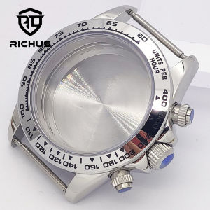 RICHUS VK63 Watch Case 39mm Silver Gold Rose gold Watch Case  Mineral Glass Fit VK63 Quartz Movement Watch Accessories