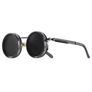 CRIXALIS Polarized Round Sunglasses ND9 Adjustable Dimming Men Women Retro Punk Mens Fishing Eyeglasses Outdoor Shades UV400