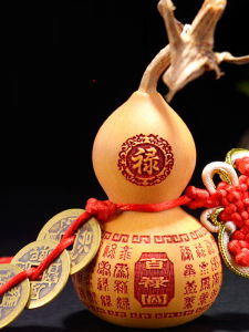 Natural Gourd Art Home Decor Zen สไตล์ทองแดงเหรียญแขวนเครื่องประดับ Handmade Craft Gourd ของเล่นสําหรับตกแต่งบ้าน