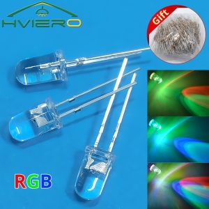 100Pcs F5 5mm Round Light Beads Slow RGB Fast Flash Diode Led Rainbow Multi Color Red Green Blue  Emitting Water Clear Lamp