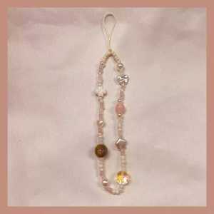 Handmade Butterfly Flower Girl Pink Ccd Camera Phone Strap DIY Mobile Phone Chain Lanyard Case Pendant Niche Market