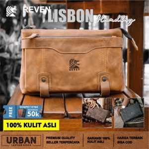 Tas Tangan Pria REVEN LISBON HANDBAG Kulit Sapi 100% Tas Clutch Cowok Distro Import Keren Terbaru