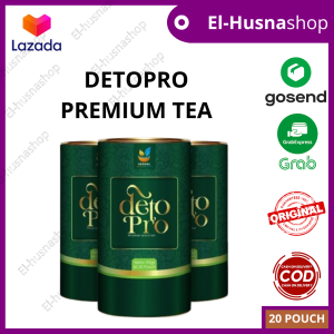 Deto pro Premium Tea Teh Bantu Detoks Alami Pencernaan Pembakaran Lemak Isi 20 Pouch Asli Original