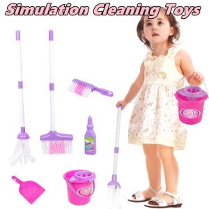 Kids Toys Play Housekeeping Toys Mini Simulation Mop Broom Bucket Swab Kids Pretend Play Toy
