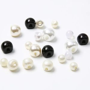 TILAIEN | Round Dark-Eyed Pearl Decorative Button with Oblique Hole