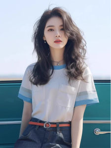 เสื้อยืดแขนสั้นผู้หญิงฤดูร้อน ทรงเข้ารูป สไตล์เกาหลี ทรงเข้ารูป ปกติ แขนสั้น คอกลม เสื้อผ้าทำงาน สีสันสดใส เสื้อผ้าทำงาน