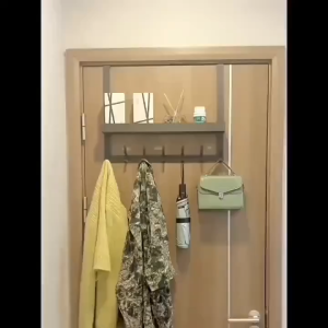 Door Hook Hanger Organizer Door Hooks Organizer Door Hooks Wall Organizer Drill Free Clothes Key Back of Door Storage Organizer for Bedroom Bathroom Kitchen Office