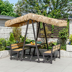 FENGZHAOHUANG | Anti-corrosion Wooden Pavilion Thatched Roof Sunshade