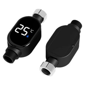 1pc Home Water Shower Thermometer with Led Display 0℃~99℃ Water Accurate Temperature Measurement Waterproof Smart Meter Bathroom