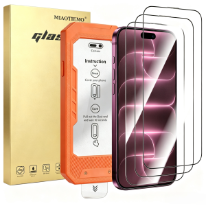 Bộ 3 Miếng Dán Cường Lực Bảo Vệ Màn Hình iPhone 9H AR AF Cho Các Mẫu 18 17 Pro Max Air 16 15 14 13 12 16e 17e Pro Max Plus Kèm Dụng Cụ Dán Tự Động